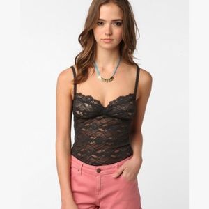 Pins and needles black lace cami